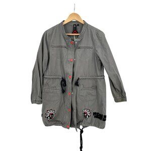 Azona A02 Meow Meow Utility Coat Womens Size S Cat Neutral Eclectic‎ Urban